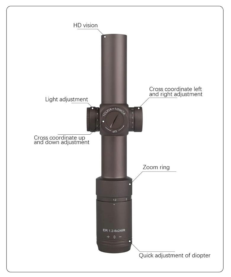 T-EAGLE ER 1.2-6x24 IR SFP (MOA) Riflescope in SILVER Colour