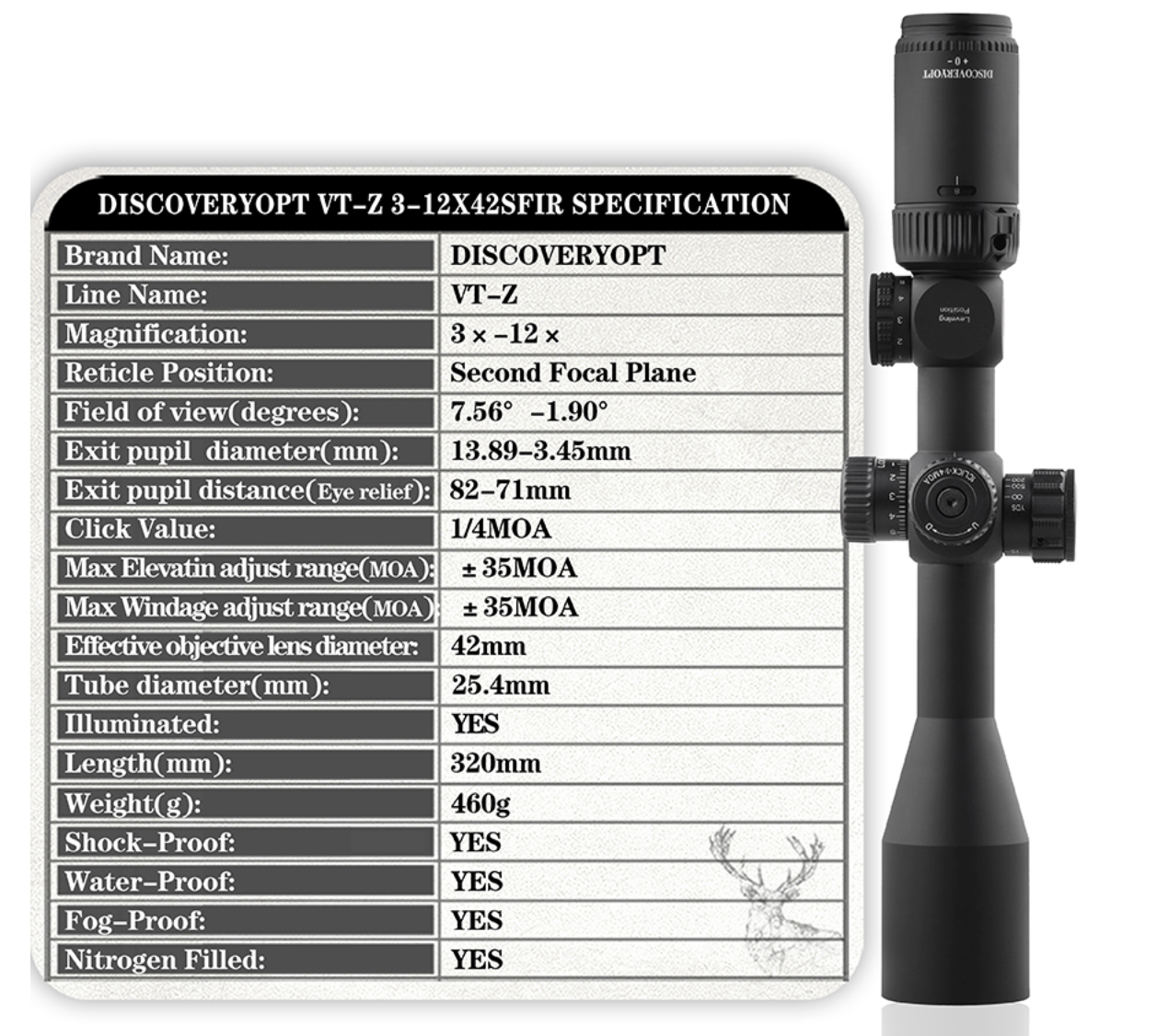 Discovery Optics VT-Z 3-12X42 SFIR