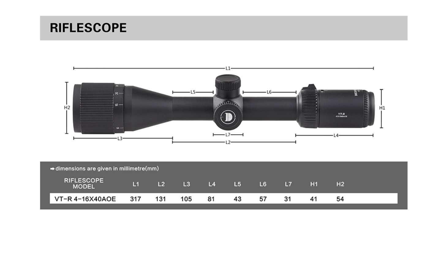 Discovery Optics VT-R 4-16X40 AOE